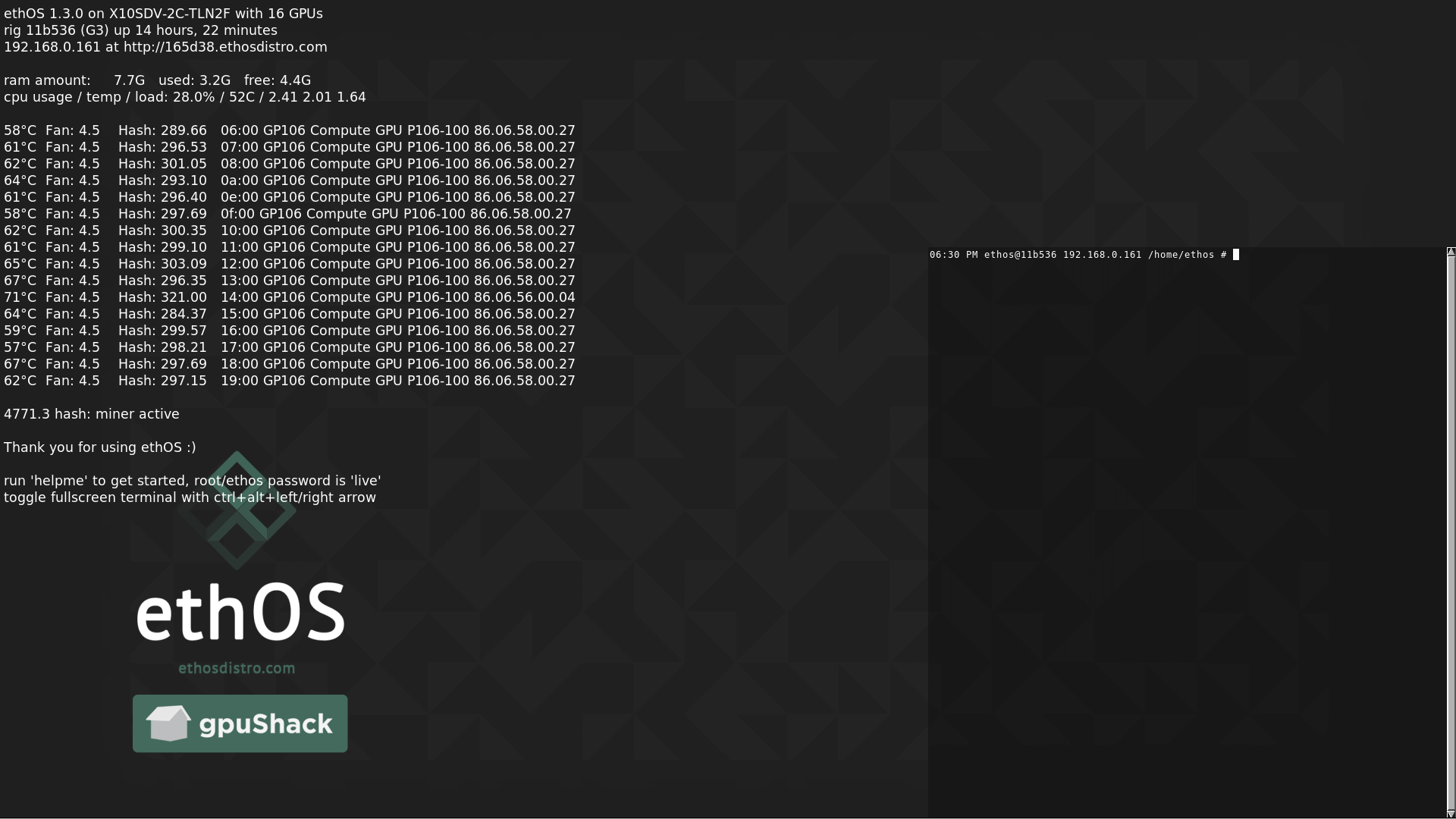 Удалённый конфиг и разгон ethOS. Пошаговое руководство.. Фото.