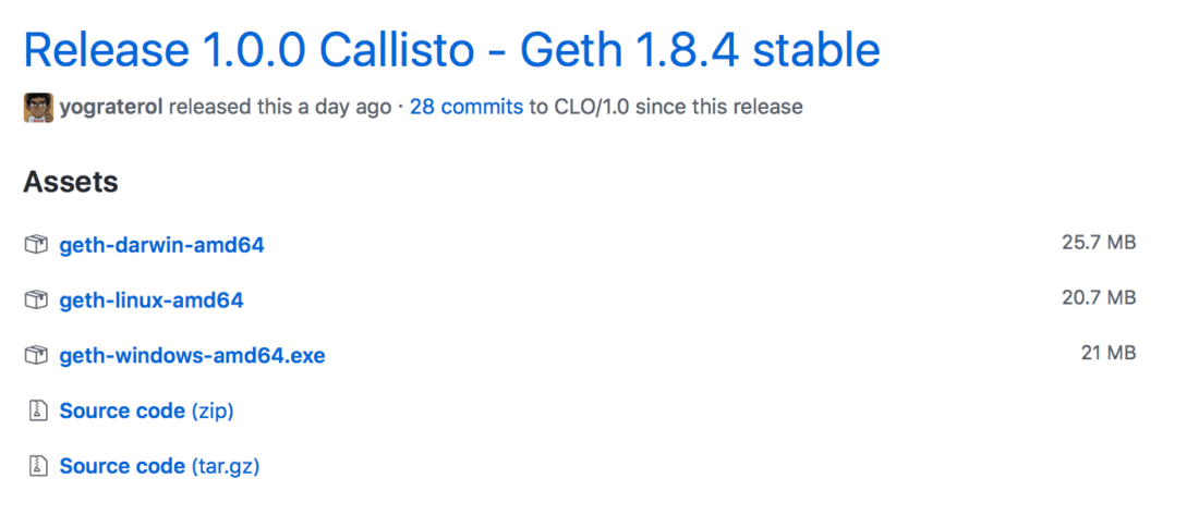 Разработчики Callisto выпустили официальный кошелёк Geth для разных ОС. Курс и биржи Callisto. Фото.