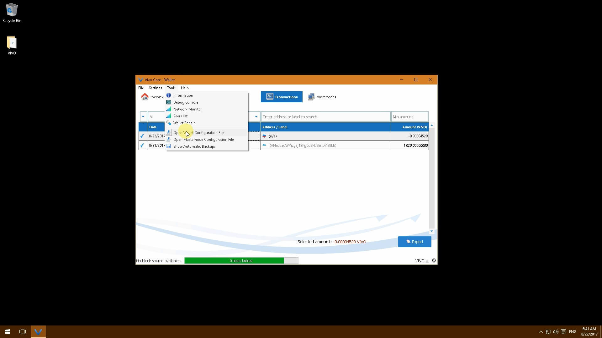 VIVO. Характеристики монеты, настройка мастерноды на Windows и её прибыльность.. Шаг пятый.. Фото.
