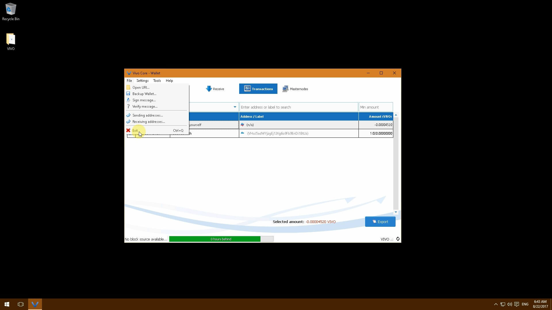 VIVO. Характеристики монеты, настройка мастерноды на Windows и её прибыльность.. Шаг шестой.. Фото.