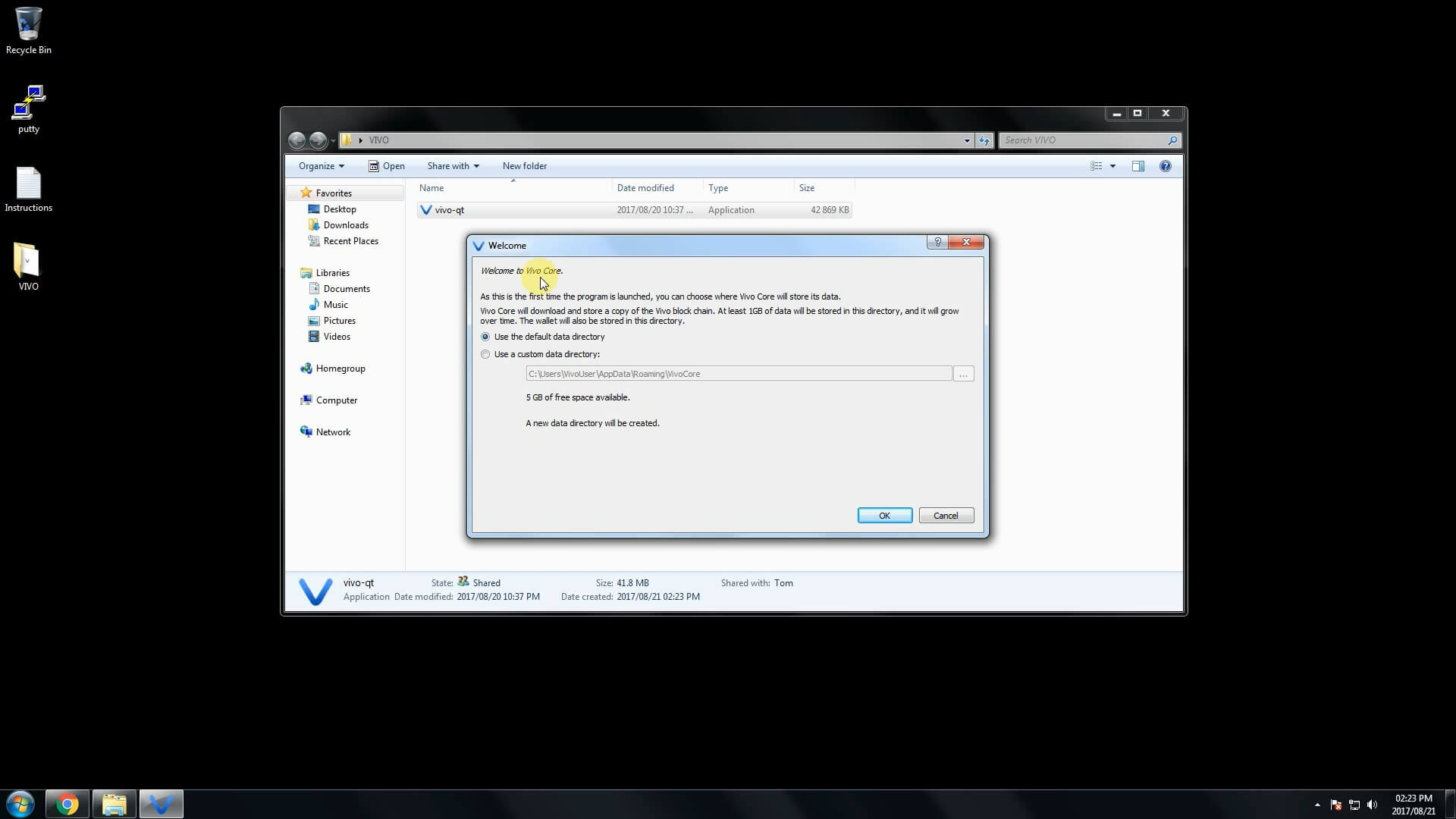 VIVO. Характеристики монеты, настройка мастерноды на Windows и её прибыльность.. Шаг второй.. Фото.