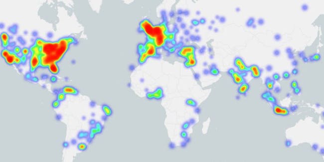 В каких городах Биткоин наиболее популярен? Наглядная карта. Биткоин в мире. Фото.