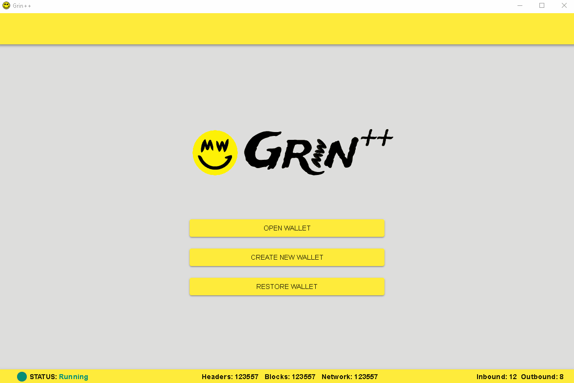 Как выбрать кошелёк для криптовалюты Grin. Интерфейс кошелька Grin++. Фото.