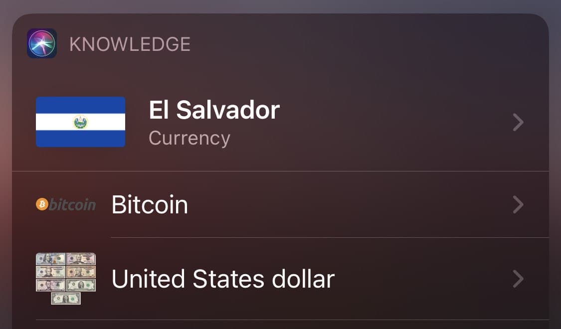 Сальвадор и Биткоин: в чем проблема? Ответ Сири о национальной валюте Сальвадора. Фото.