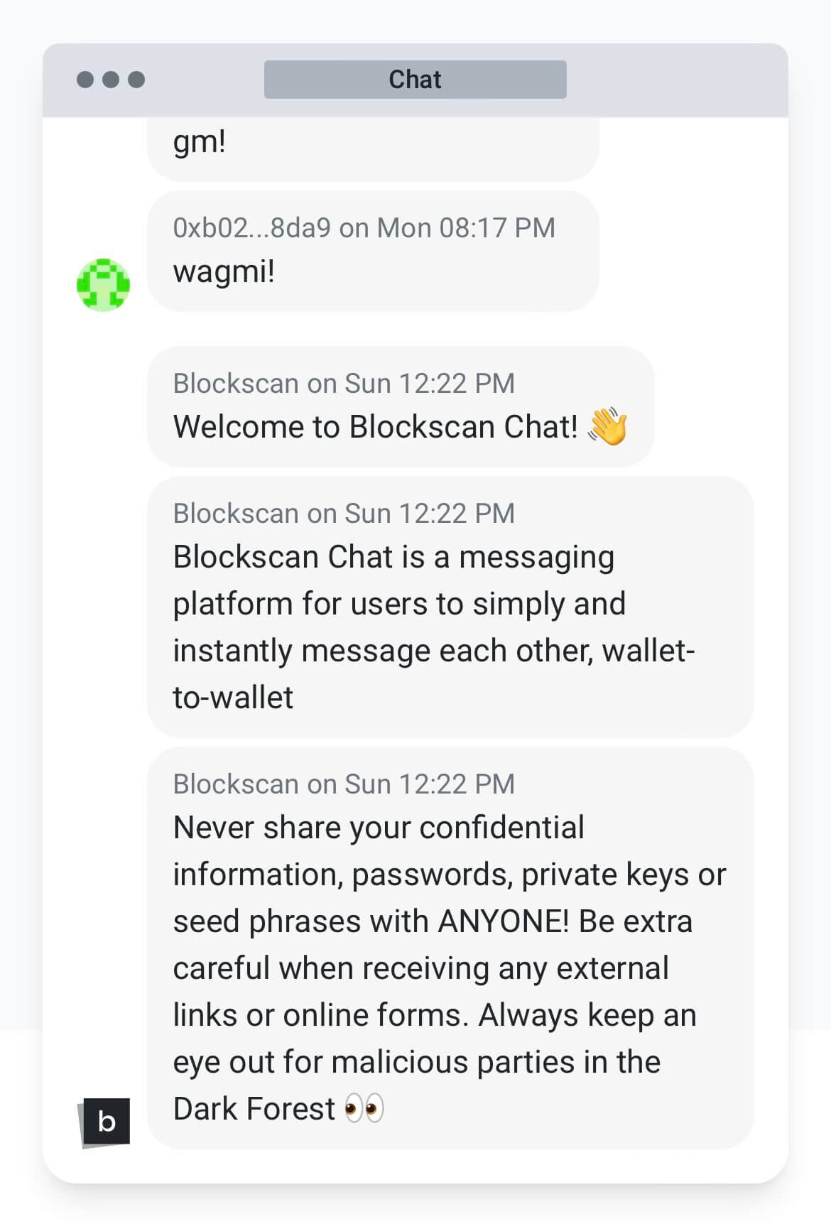 Blockscan Chat блокчейн Эфириум
