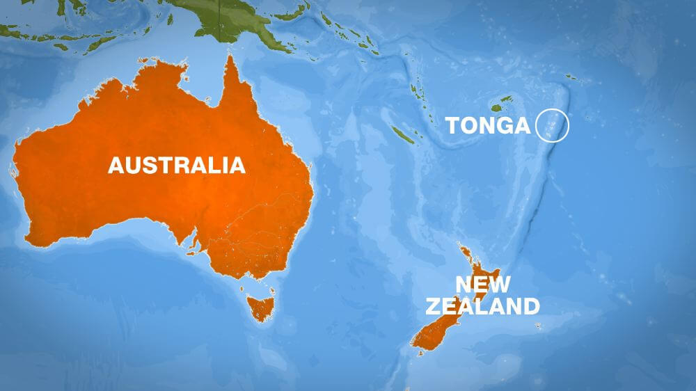 карта Австралия материк Тонга