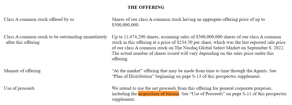 У какой компании больше всего биткоинов. Часть поданного документа MicroStrategy в SEC, в котором идет речь о Биткоине. Фото.