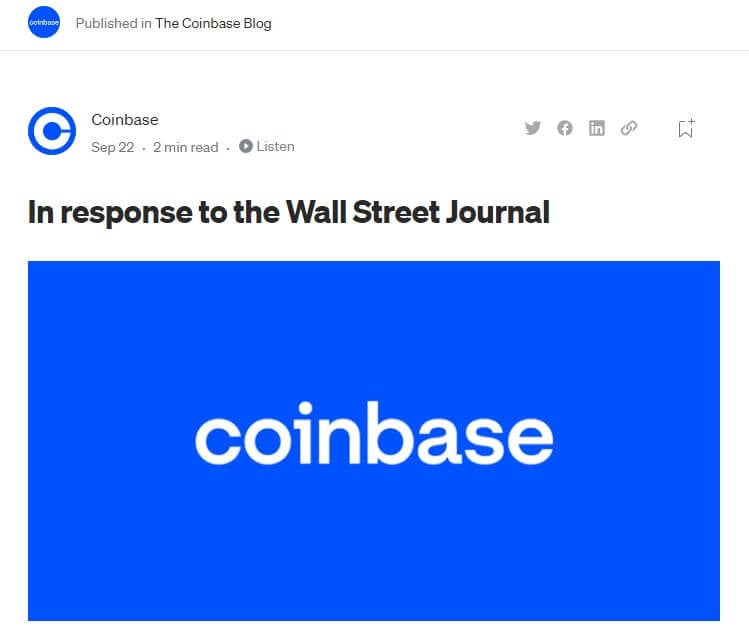 coinbase биржа блог