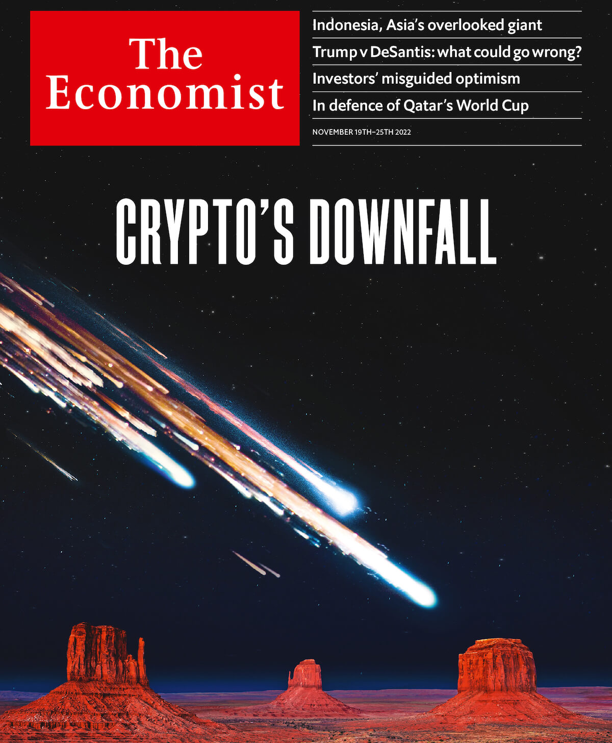Когда Биткоин начнёт расти? Первая страница журнала The Economist о крахе криптовалют. Фото.