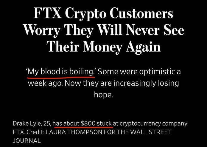 Аналитики Chainalysis уверены, что банкротство биржи FTX — не худшее событие в истории криптовалют. Почему? Статья о жертве краха FTX в The Wall Street Journal. Фото.