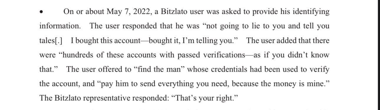 Binance сообщила о блокировке аккаунтов пользователей за связь с платформой Bitzlato. Данные из дела по бирже Bitzlato касательно чужих учётных записей. Фото.