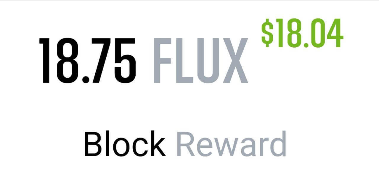 Вознаграждение за блок FLUX. Актуальная награда за блок в сети FLUX. Фото.