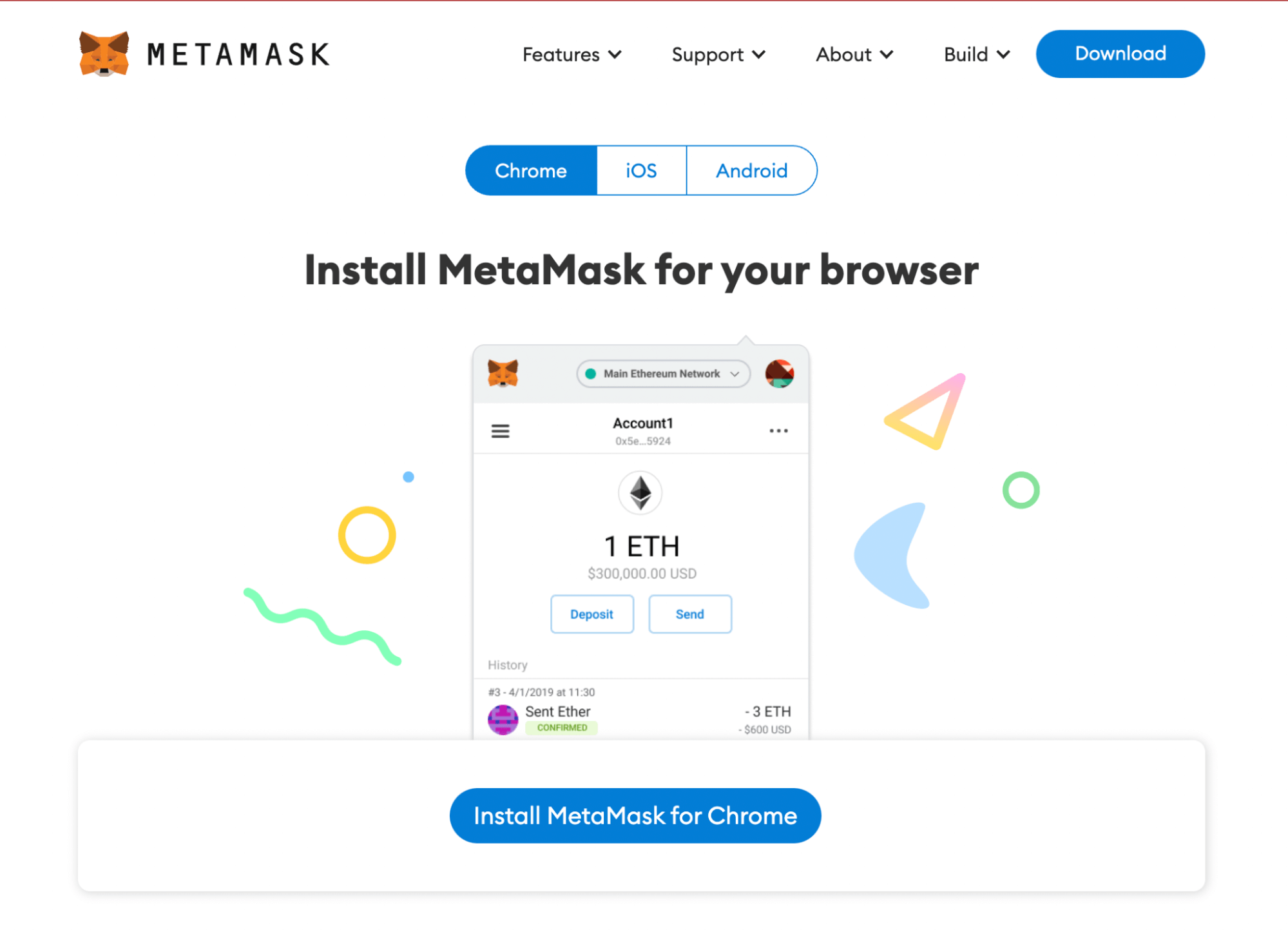 Что происходит с MetaMask? Сайт криптовалютного кошелька MetaMask. Фото.