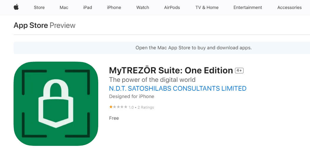 Команда Atomic Wallet раскрыла новые детали взлома криптокошелька. Почему пользователи остались недовольны? Мошенническое приложение MyTREZŌR Suite: One Edition в App Store. Фото.