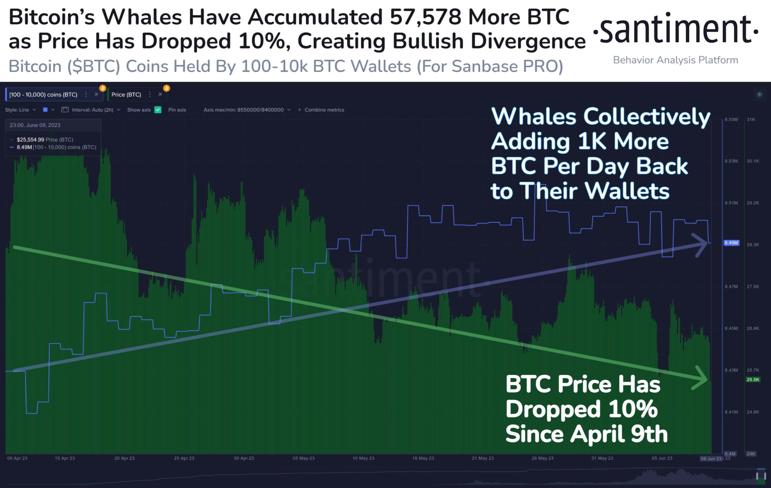 Майнеры Биткоина продают монеты. Прирост количества BTC на кошельках китов. Фото.