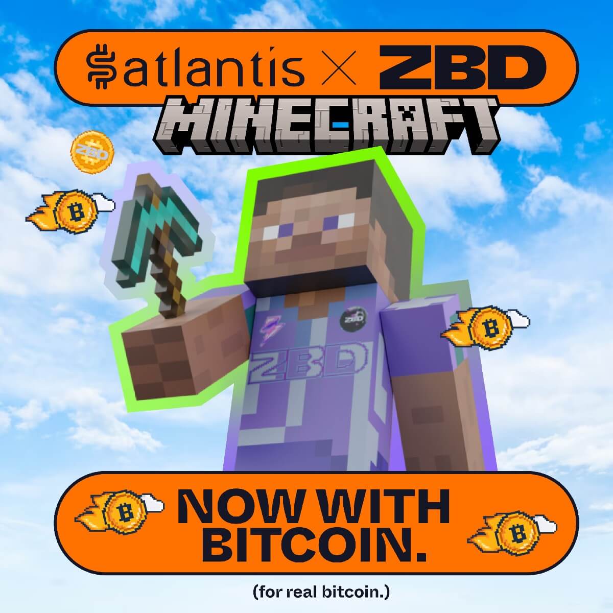Как заработать криптовалюты в Minecraft? Анонс партнёрства Satlantis и Zebedee о добавлении Биткоин-выплат на специальный сервер Minecraft. Фото.