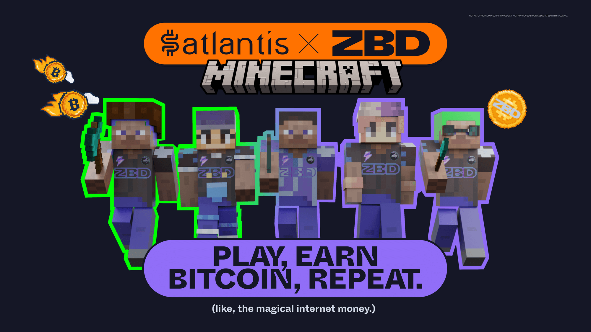 У кого больше всего биткоинов? Партнёрство Satlantis и Zebedee в рамках Minecraft. Фото.