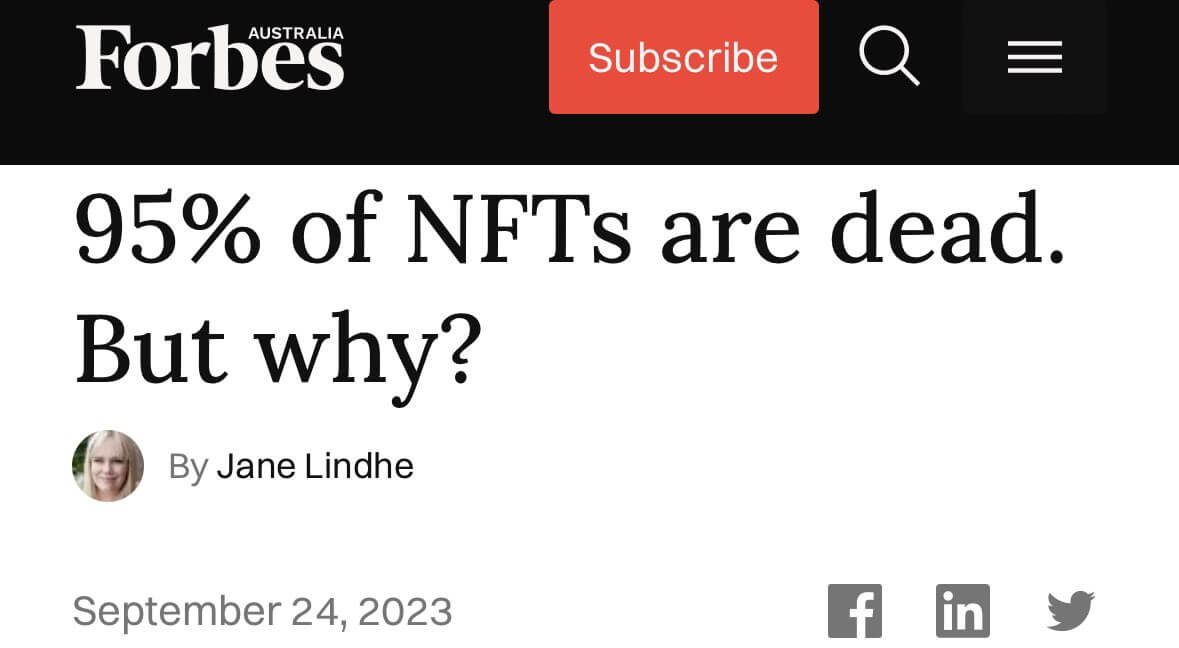 Как крадут NFT и криптовалюты. Кстати, в Forbes Australia не так давно выходила статья о «смерти NFT». Фото.