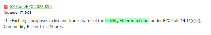 Когда одобрят ETF на Биткоин? Заявка Fidelity на запуск спотового ETF на Эфириум. Фото.