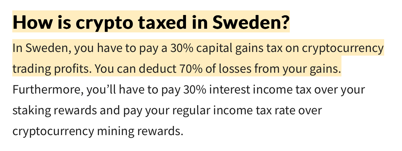 Как крадут криптовалюты. Налоговая ставка по доходу от операций с криптовалютами в Швеции установлена на уровне 30 процентов. Фото.