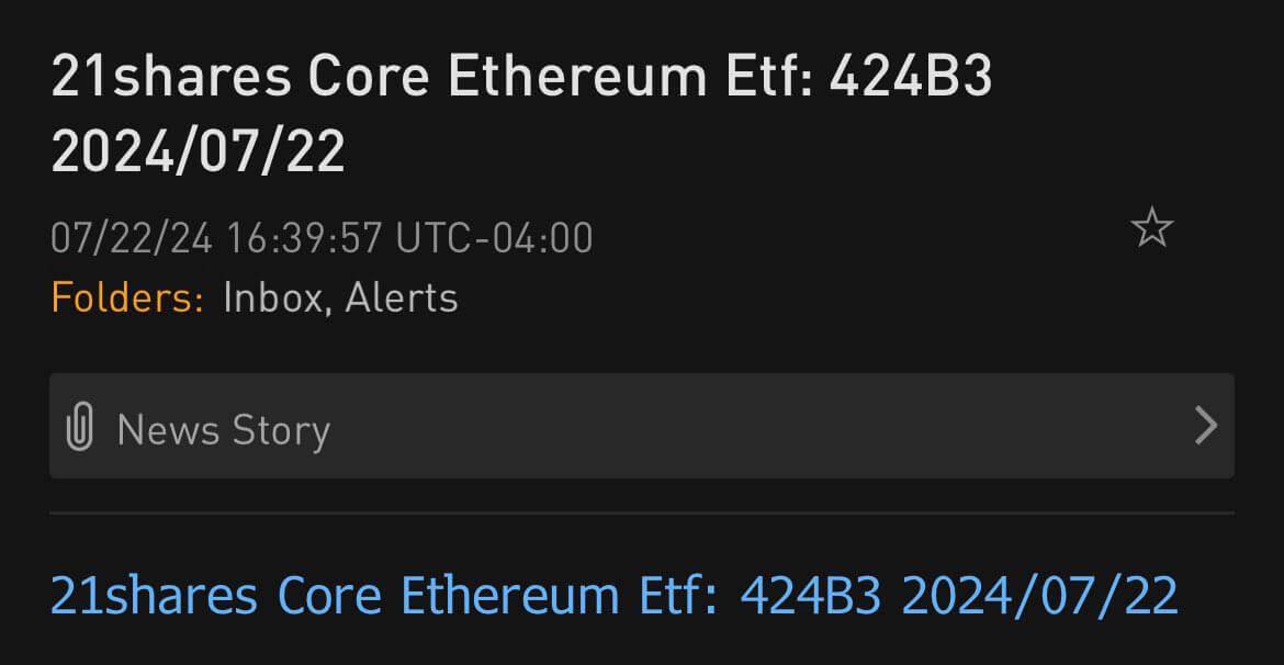 Сегодня состоится запуск торгов спотовыми Эфириум-ETF в США. Как это скажется на стоимости ETH? Форма 424(b) для эмитентов Эфириум-ETF. Фото.