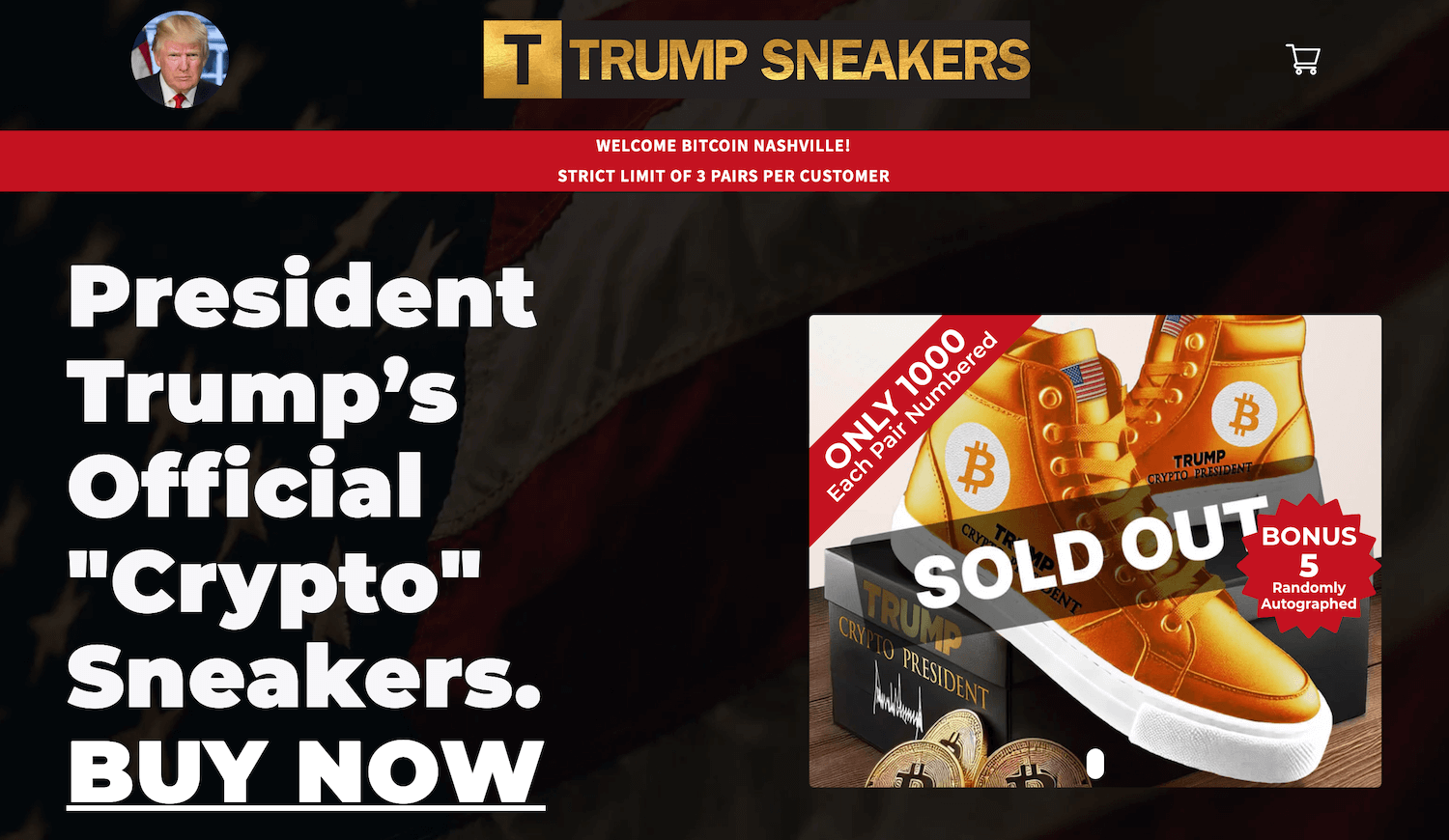 Дональд Трамп вновь выступил против продажи биткоинов правительством США. Что ещё он думает о криптовалюте? Криптовалютные кроссовки в стиле Биткоина от Дональда Трампа. Фото.