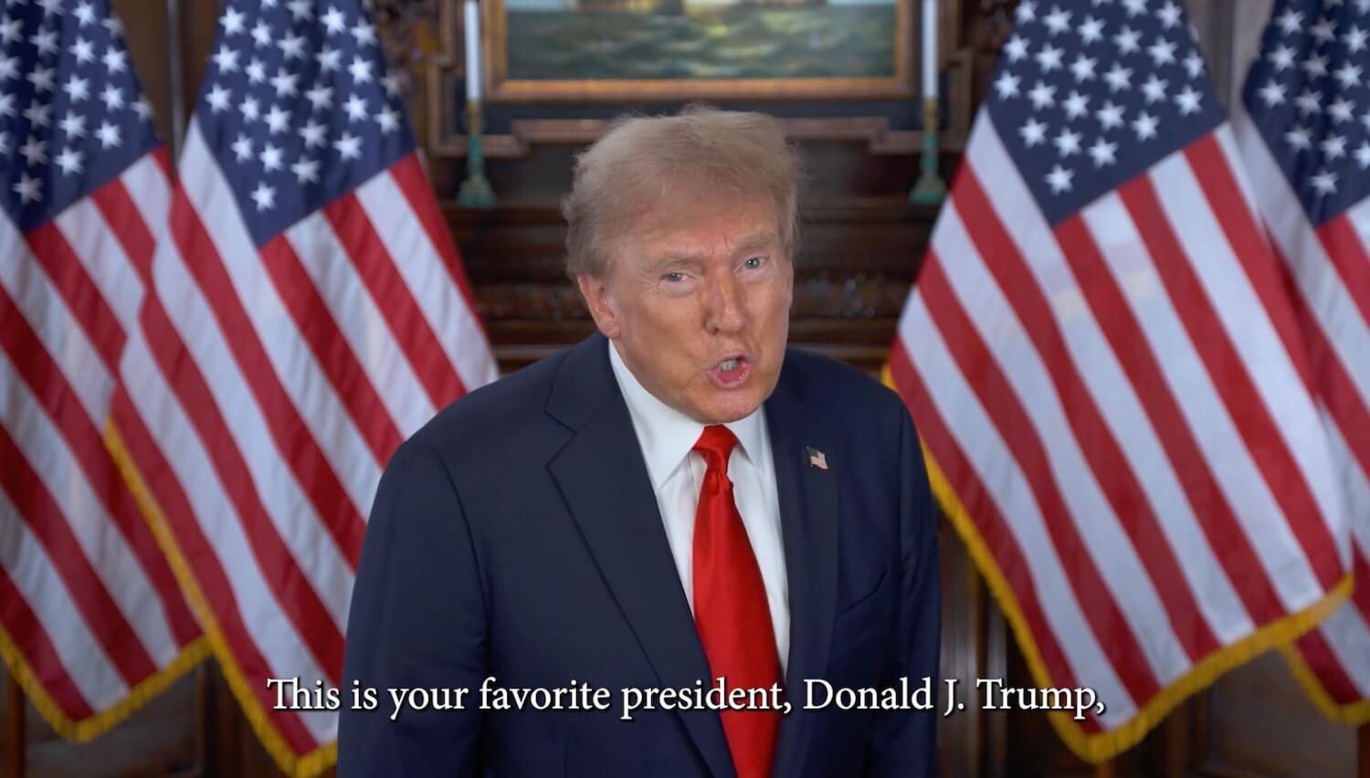 Трамп запускает свою NFT-платформу. Скриншот из презентации коллекции NFT от Дональда Трампа. Фото.