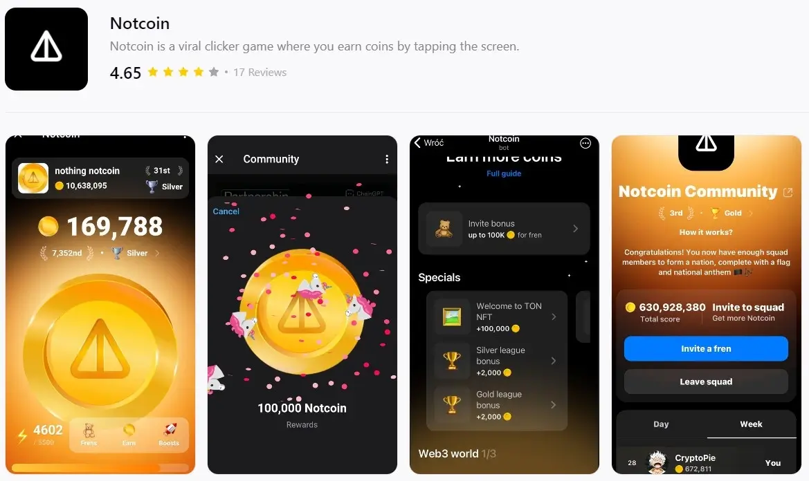 В какие «тапалки» сейчас играют. Описание тапалки Notcoin. Фото.