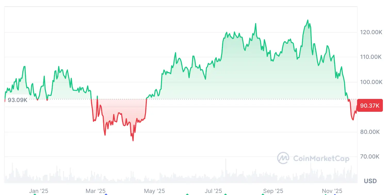 Чего ждать от Биткоина в 2025 году. Изменения курса Биткоина за последний год. Фото.