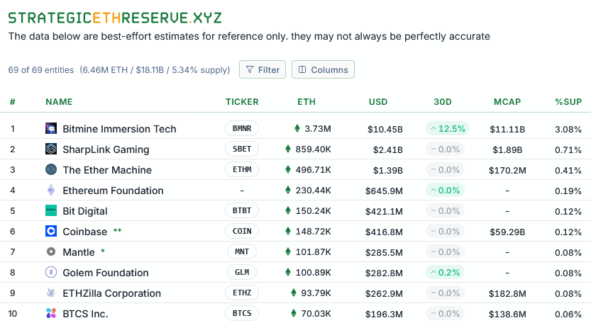 Кто покупает криптовалюту из компаний сегодня. Топ-10 институциональных держателей Эфириума. Фото.
