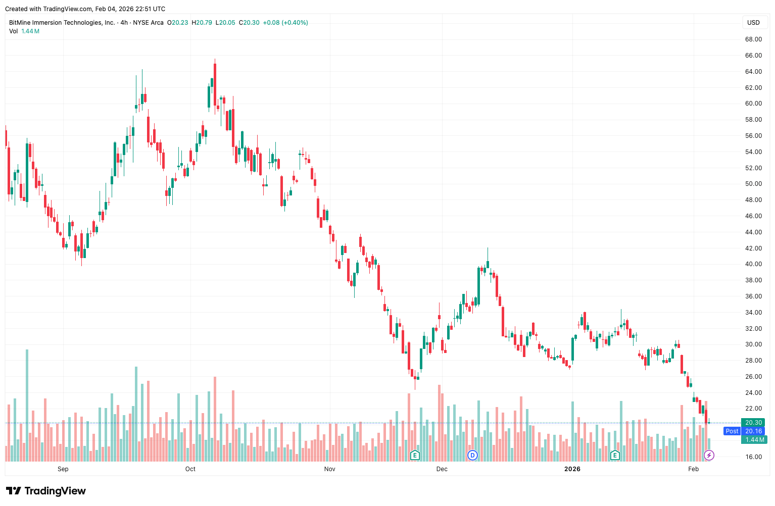 Что будет с криптовалютами дальше? Изменения стоимости акций BitMine. Фото.