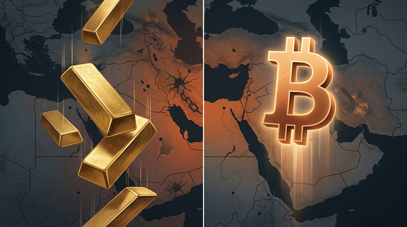 Золото падает на фоне войны, Биткоин – растёт