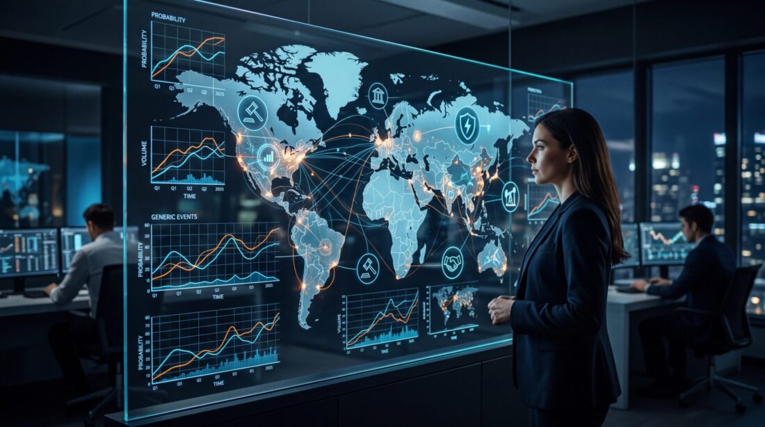 Рынок прогнозов превысил $20 млрд ежемесячного объема благодаря геополитическим событиям — отчет TRM Labs. Фото.